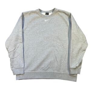 Y2K Nike Center Swoosh Gray Essential Crewneck Sweatshirt